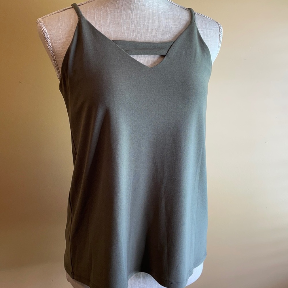 Green v-neck top